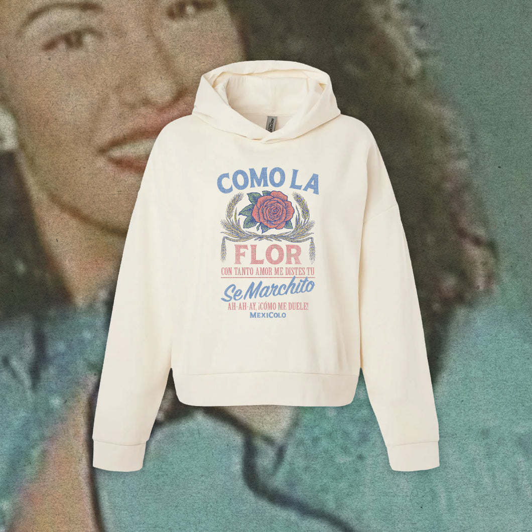 Como La Flor Boxy Fit Hooded Sweatshirt
