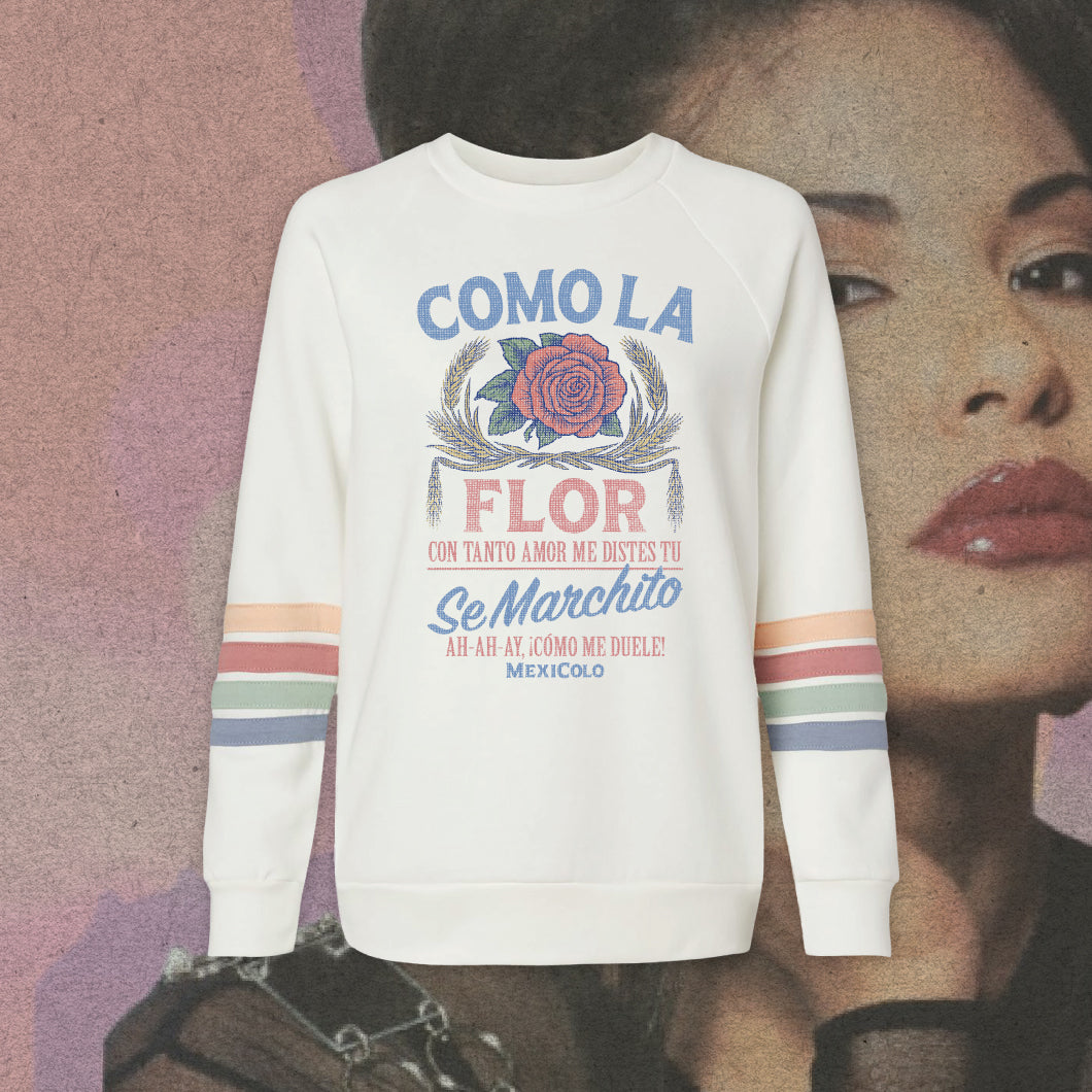 Como La Flor Stripe Crewneck Sweatshirt
